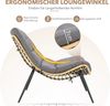 TLGREEN Loungesessel Rattan mit Hocker,Balkonsessel mit Abnehmbarem Kissen, (Waterproof Cushion), für Garten Balkon Wohnzimmer Hof Schlafzimmer Terrasse Bild 4