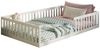 Kids Collective Kinderbett Bodenbett Bett mit Rausfallschutz & Lattenrost Montessori Bett Kinder (weitere Größen, 90x200, 120x200 cm), Jugendbett Einzelbett mit Matratze, weiß Kiefer 140x200 cm Bild 2