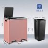 TLGREEN Mülleimer mit 2 Fächern, Abnehmbarer Innenlauf, Küchen Mülltrennsystem, 2x 30L, Pedal, Anti Fingerabdruck Bild 3