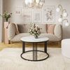 Lookway Couchtisch LORI LEVANTO mit weißem und schwarzem Gestell (1x Couchtisch), Durchmesser: ⌀70 cm Bild 2