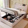 Polsterbett mit Stauraum, USB-Anschluss & Matratze, 90x200 cm, Beige Bild 3