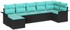 vidaXL Gartensofa-set mit Kissen 7 pcs Schwarz Poly-Rattan 3345456 Bild 2