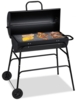 Relaxdays Holzkohlegrill mit Deckel, Stahl Schwarz, 96,5 x 103 x 64,5 cm