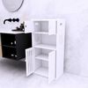 JEOBEST Badkommode Freistehende Bodenschränke, Beistellschrank, Aufbewahrungsschrank, Platzsparendes Badmöbel, Weiß 75x22x36cm Bild 2