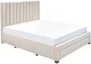 Vente-unique - LIAKO Bett Stoff Beige - B 217 cm x H 124 cm x L 185 cm Bild 3