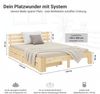 Doppelbett mit 2 Bettkästen 140x200 cm Lattenrost Bett Natur Holzbett Bettgestell Futonbett Bild 3