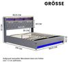 HAUSS SPOLE Polsterbett 160x200cm mit USB, 2 Steckdosen, LED-Beleuchtung Metallrahmen Grau (LED Doppelbett mit Lattenrost, Ohne Matratze), Modernes Design Jugendbett Bild 4