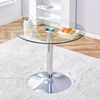 Bistrotisch mit Glasplatte & Metallgestell, Ø 85x76 cm, transparent/silber Bild 3