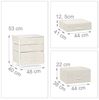 Relaxdays Regalsystem, 3 Schubladen, Metall & Holz weiß / Stoff beige, 53 x 40 x 48 cm Bild 4