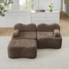Modulares 2-Sitzer Sofa aus Samt, Wellenform, ohne Montage, 192 x 167 x 70 cm, Braun Bild 2