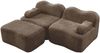 Modulares 2-Sitzer Sofa aus Samt, Wellenform, ohne Montage, 192 x 167 x 70 cm, Braun Bild 5