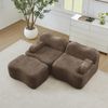 Modulares 2-Sitzer Sofa aus Samt, Wellenform, ohne Montage, 192 x 167 x 70 cm, Braun Bild 3