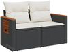 vidaXL Gartensofa mit Kissen 2-Sitzer Schwarz Poly Rattan 366009 Bild 4