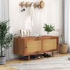 Flurschrank, 104x40x48 cm, Walnuss-Schuhschrank mit Rattantüren & verstellbaren Böden Bild 2