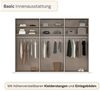rauch Kleiderschrank Schrank Garderobe SKAT SHINE Breiten 151/201/251/301cm, Höhe 223/235cm (3 verschiedene Ausstattungen BASIC/CLASSIC/PREMIUM (inkl. SOFT-CLOSE) edle Schrankfront mit hochwertigen Glasrahmentüren MADE IN GERMANY Bild 4