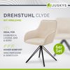 Juskys Drehstuhl Clyde 6er Set mit Armlehne & Stoff Bezug - Esszimmerstuhl modern - Polsterstuhl Esszimmer - 120 kg belastbar - Stuhl Samt Beige Bild 2