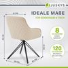 Juskys Drehstuhl Clyde 6er Set mit Armlehne & Stoff Bezug - Esszimmerstuhl modern - Polsterstuhl Esszimmer - 120 kg belastbar - Stuhl Samt Beige Bild 3