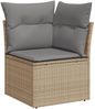 vidaXL 10-tlg. Garten-Sofagarnitur mit Kissen Beige Poly Rattan 3268109 Bild 4