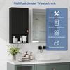 Puluomis Hängeschrank Wandschrank mit Höhenverstellbaren Regalen Bad Küche (Set, Wandschrank/Wandschrank, Schrank mit Spiegel&2 Regale, Waschbecken Set) Wasserdicht & Leicht zu Reinigen, 48x66 cm Bild 4