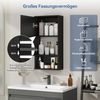 Puluomis Hängeschrank Wandschrank mit Höhenverstellbaren Regalen Bad Küche (Set, Wandschrank/Wandschrank, Schrank mit Spiegel&2 Regale, Waschbecken Set) Wasserdicht & Leicht zu Reinigen, 48x66 cm Bild 3