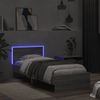 vidaXL Bettgestell mit Kopfteil und LED-Leuchten Grau Sonoma 90x190 cm 838839 Bild 5