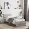 vidaXL Bettgestell mit Kopfteil und LED-Leuchten Grau Sonoma 90x190 cm 838839 Bild 4