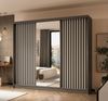 AX LIVING Cabinio Kleiderschrank Grau Weiß mit Spiegel 240 cm Breite Bild 2