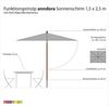 anndora-sonnenschirm Sonnenschirm Balkonschirm Gartenschirm knickbar, LxB: 150,00x250,00 cm, Natur, rechteckig - seitlich knickbar - mit Winddach Bild 2