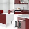 Küchenzeile R-Line Rot Hochglanz/Weiß 300 cm , AP Marmor Vicco Bild 5