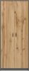 Home Collective Mehrzweckschrank Kleiderschrank Regal 74cm breit 180cm hoch Aktenschrank mit sechs Einlegeböden und Extra-Fach, Haushaltsschrank in grau Bild 2