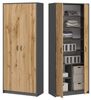Home Collective Mehrzweckschrank Kleiderschrank Regal 74cm breit 180cm hoch Aktenschrank mit sechs Einlegeböden und Extra-Fach, Haushaltsschrank in grau Bild 4