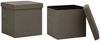 vidaXL Hocker mit Stauraum 2 Stk. Braun Leinenoptik 338774 Bild 2