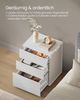 Vasagle Nachttisch, Beistelltisch 3 Schubladen, Nachtschrank modern, Schlafzimmer, Wohnzimmer, Mattweiß-cappuccinobeige Bild 5