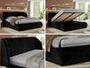 Polsterbett mit Lattenrost, Doppelbett Bettkasten, Bettgestell mit Gasdruckfeder Multipocket Matratze Härtegrad H3/H4 - CAELA CLASSIC - 160 x 200 cm - Schwarz Cord - ELORI LUX Bild 2