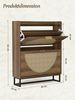 FiveWillowise Schuhschrank Schmal, Schuhaufbewahrung, Schuhablage & Schuhkommode (1-St) Rattan Schuhregal mit 2 Klappen, 80 x 24 x 101 cm Bild 2