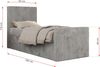 Boxspringbett 90x200 TILIO DUO inkl. Bettkasten & 7-Zonen Multipocket-Matratze, Modernes Jugendbett, Einzelbett - Hellgrau Cord - H4 - Rechts Bild 5