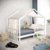 CADANI Kinderbett Hausbett Davi (Rausfallschutz abnehmbar), Bodenbett Hausbett mit Roll-Lattenrost Bild 2