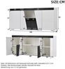 BlingBin Sideboard Wohnzimmerschrank Anrichte Küchenschrank (Abgewinkeltes Design, 1 St, mit LED-Lichtleiste, 3 Schränken und 4 Türen), 140L x 40B x 65H cm, Schwarz + Weiß Bild 3