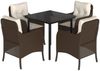 vidaXL 5-tlg. Garten-Essgruppe mit Kissen Braun Poly Rattan 3211942 Bild 2
