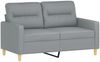 vidaXL 2-tlg. Sofagarnitur mit Kissen Hellgrau Stoff 3201568 Bild 3