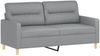 vidaXL 2-tlg. Sofagarnitur mit Kissen Hellgrau Stoff 3201568 Bild 4