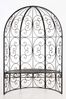 Halbpavillon mit Sitzbank BOSTON - Metall Bronze 120x58x178 cm | Gartenbank Mit Lehne Rankhilfe Etallbank Mit Überdach Bild 2