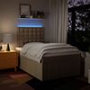 vidaXL Boxspringbett mit Matratze Creme 120x200 cm Stoff 3293954 Bild 4