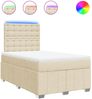 vidaXL Boxspringbett mit Matratze Creme 120x200 cm Stoff 3293954 Bild 2