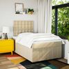 vidaXL Boxspringbett mit Matratze Creme 120x200 cm Stoff 3293954 Bild 5