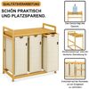 AdelDream Wäschekorb Wäschekörbe mit Bambusrahmen, 150 l, 3 Fächer Bild 3