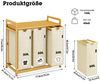 AdelDream Wäschekorb Wäschekörbe mit Bambusrahmen, 150 l, 3 Fächer Bild 2