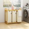 AdelDream Wäschekorb Wäschekörbe mit Bambusrahmen, 150 l, 3 Fächer Bild 4