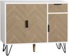 Sideboard aus MDF/Spanplatte mit Schublade & verstellbaren Einlegeböden, 90x30x71,5 cm, Weiß/Holzfarben Bild 3