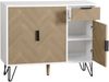 Sideboard aus MDF/Spanplatte mit Schublade & verstellbaren Einlegeböden, 90x30x71,5 cm, Weiß/Holzfarben Bild 5